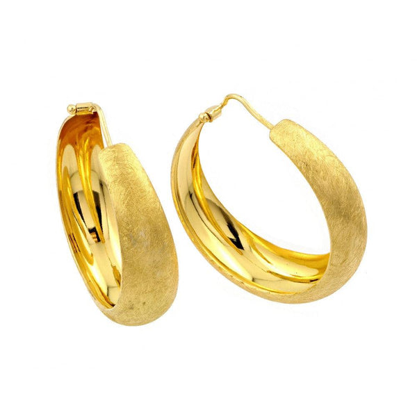 Silver 925 Gold Plated Hoop Earrings - ITE00081GP | Silver Palace Inc.