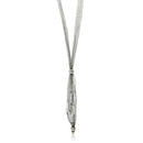 Closeout-Silver 925 Rhodium Plated Triple Strand Mesh Necklace and Dropped Mesh Filled with CZ - ITN00065RH | Silver Palace Inc.