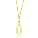Closeout-Silver 925 Gold Plated Mesh Necklace and Dropped Mesh Teardrop with Filled CZ - ITN00077GP | Silver Palace Inc.