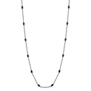 Silver 925 Black Rhodium Plated Diamond Cut Oval Italian Necklace - ITN00092BLK | Silver Palace Inc.