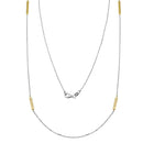Silver 925 Gold Plated Rectangle Bar Long Necklace - ITN00099RH-GP | Silver Palace Inc.