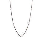 Silver 925 Diamond Cut Beaded Two-Tone Black Rhodium Plated Italian Necklace - ITN00109BLK | Silver Palace Inc.