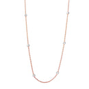 Silver 925 Diamond Cut Beaded Two-Tone Rose Gold Plated Italian Necklace - ITN00109RGP | Silver Palace Inc.
