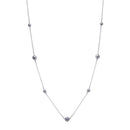 Silver 925 Rhodium Plated Long Beaded Chain Necklace - ITN00132RH | Silver Palace Inc.