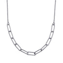 Rhodium Plated 925 Sterling Silver Diamond Cut Link Chain Necklace - ITN00135-RH | Silver Palace Inc.