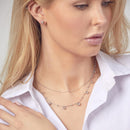 Rhodium Plated 925 Sterling Silver Multi Beaded Necklace - ITN00139-RH