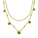 Silver 925 Gold Plated Multi Beaded Necklace - ITN00139-GP | Silver Palace Inc.