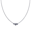 Rhodium Plated 925 Sterling Silver DC Snake Chain Knot Charm Necklace - ITN00146-RH | Silver Palace Inc.