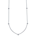 Rhodium Plated 925 Sterling Silver Correana 7 Knot Charm Necklace - ITN00148-RH | Silver Palace Inc.