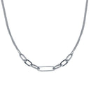Rhodium Plated 925 Sterling Silver  Cuban Paperclip Chain Necklace - ITN00151-RH | Silver Palace Inc.
