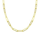 Silver 925 Gold Plated Paperclip Chain Necklace - ITN00153-GP | Silver Palace Inc.