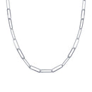 Rhodium Plated 925 Sterling Silver Paperclip Chain Necklace - ITN00153-RH | Silver Palace Inc.