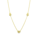 Silver 925 Gold Plated 3 Puffed Mariner Adjustable Link Necklace - ITN00158-GP | Silver Palace Inc.