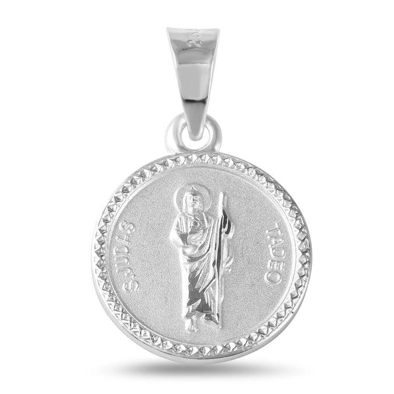 Silver 925 High Polished Saint Jude Medallion - JCA013-5 | Silver Palace Inc.