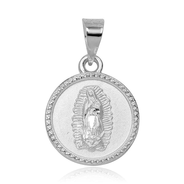 Silver 925 High Polished Our Lady of Guadalupe Charm Pendant - JCA013-1 | Silver Palace Inc.