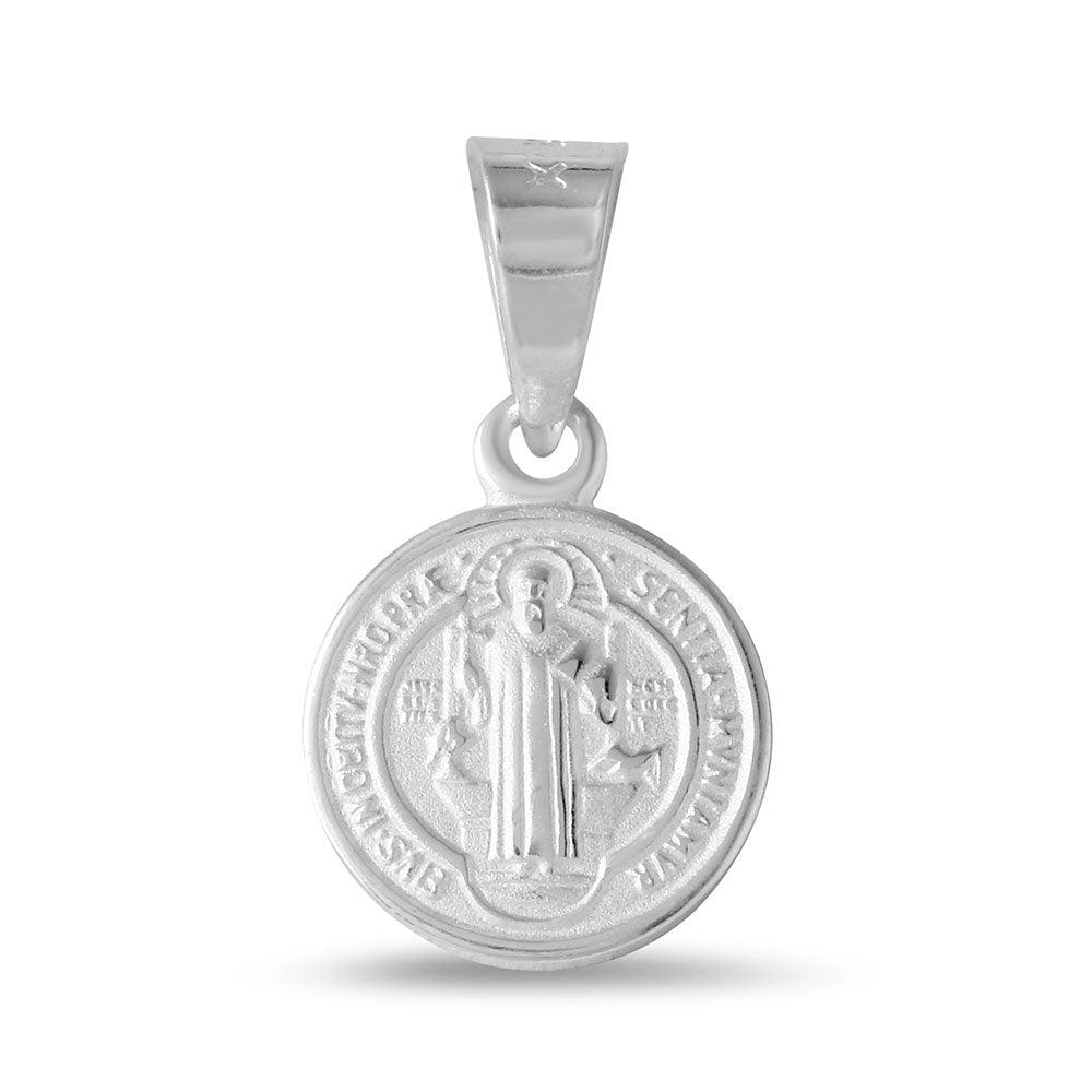 Silver 925 High Polished Saint Benedict Medallion 11mm - JCA022-R7 | Silver Palace Inc.
