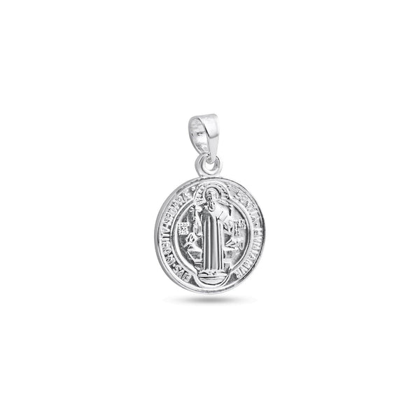 Silver 925 High Polished Edge San Benito Medallion Pendant
