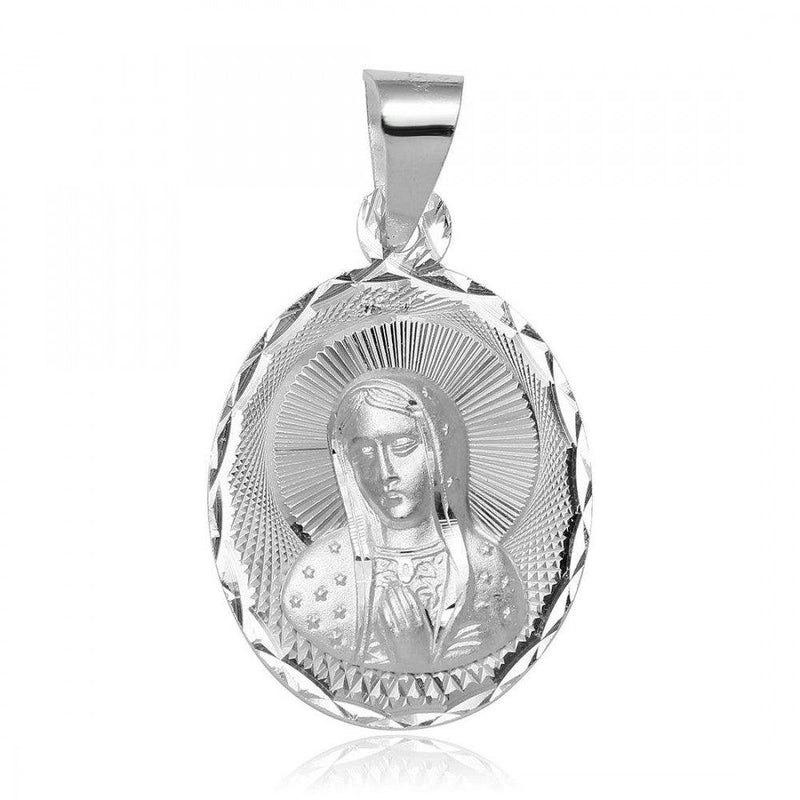 Silver 925 High Polished Mother Mary DC Charm Pendant - JCA042-2 | Silver Palace Inc.
