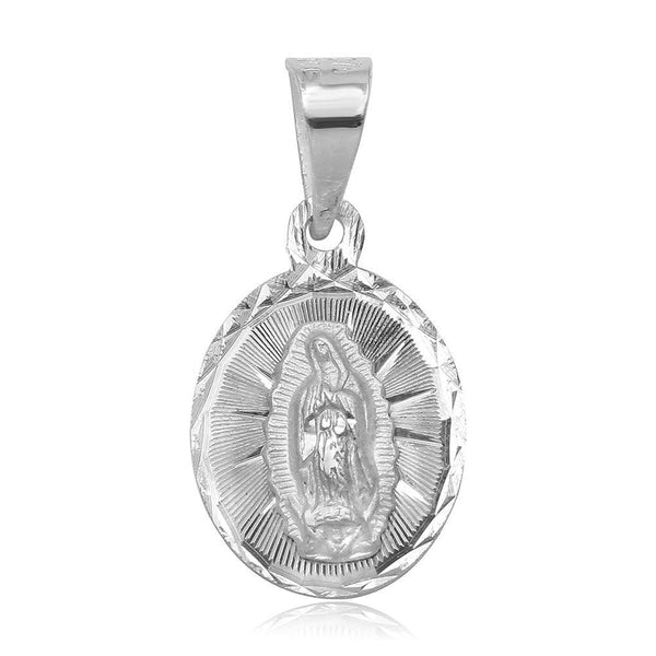 Silver 925 High Polished DC Our Lady of Guadalupe Charm Pendant - JCA047-1 | Silver Palace Inc.