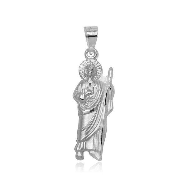 Silver 925 High Polished Small St. Jude Charm Pendant - JCA071-1 | Silver Palace Inc.