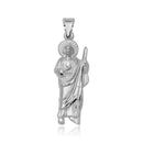 Silver 925 High Polished Medium St. Jude Charm Pendant - JCA072-1 | Silver Palace Inc.