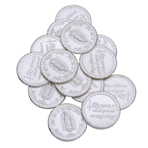Silver 925 Lady Guadalupe 13 Wedding Coins - JCA081-1 | Silver Palace Inc.