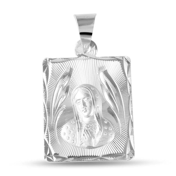 Silver 925 High Polished DC Guadalupe Medallion - JCA096-2 | Silver Palace Inc.