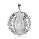 Silver 925 High Polished DC Round Lady of Guadalupe Medallion Pendant - JCA100-1 | Silver Palace Inc.