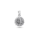 Silver 925 High Polished Edge San Benito Medallion Pendant - JCA109-T13 | Silver Palace Inc.