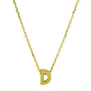 Silver 925 Gold Plated Small Initial D Necklace - JCP00001GP-D | Silver Palace Inc.
