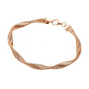 Silver 925 Rose Gold Plated Mesh Twisted Italian Bracelet - JPB00006RGP | Silver Palace Inc.