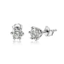 Silver 925 Moissanite 0.5 Carat 6mm Round Push Back Earring - MBGE00001 | Silver Palace Inc.