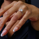 Anillo de moissanita de 2 quilates en plata de ley 925 rodiada - MBGR00002