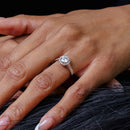 Rhodium Plated 925 Sterling Silver 1 Carat Clear Moissanite Ring - MBGR00004