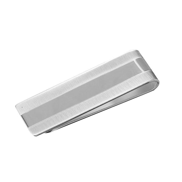 Silver 925 High Polished and Matte Finished Money Clip - MONEYCLIP1 | Silver Palace Inc.