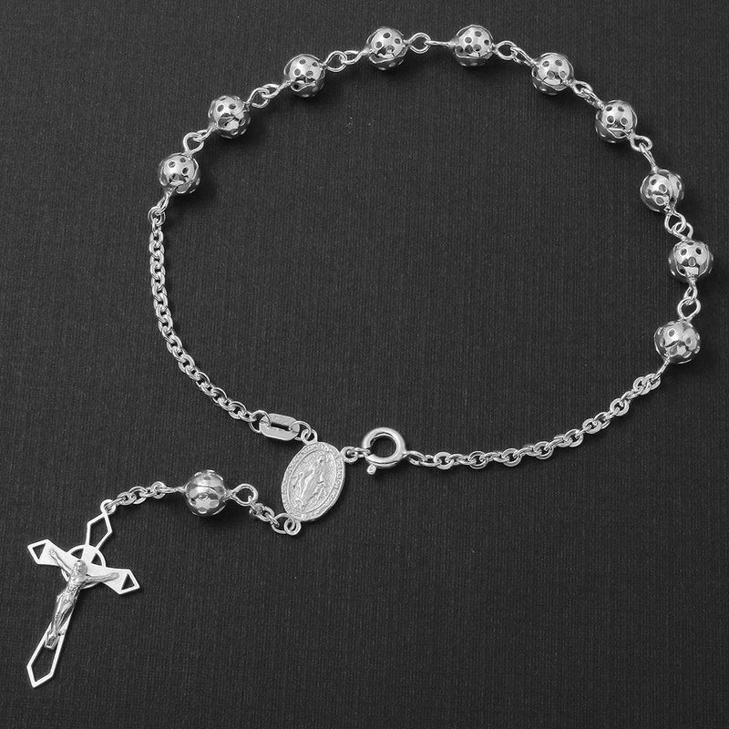 Silver 925 Filigree Rosary Bracelet 6.3mm - ROSB14-6MM | Silver Palace Inc.