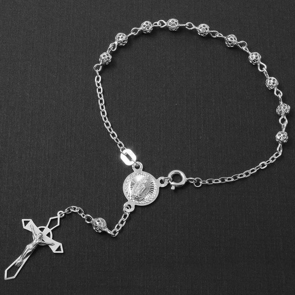 Silver 925 Filigree Rosary Bracelet 4mm - ROSB06-4MM | Silver Palace Inc.