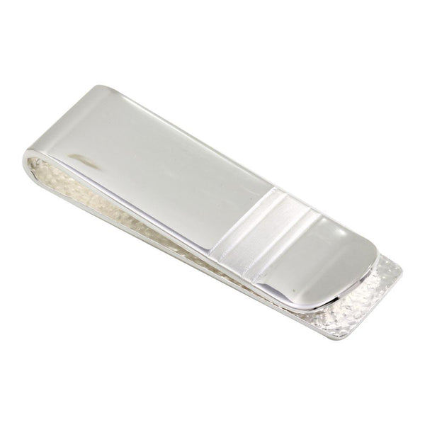 Silver 925 Rhodium Plated Money Clip with Matte Bar - MONEYCLIP10 | Silver Palace Inc.