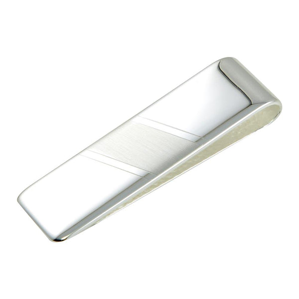 Silver 925 Matte and High Polished Money Clip - MONEYCLIP14 | Silver Palace Inc.