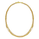 Silver 925 3 Toned DC Bead Necklace 1mm - N00013 | Silver Palace Inc.