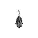Silver 925 Oxidized Hamsa Hand Charm Pendant - OXP00047 | Silver Palace Inc.