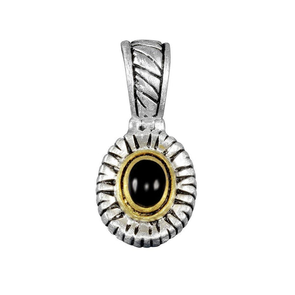 Closeout-Silver 925 Three-Toned Round Pendant - P 640267 | Silver Palace Inc.