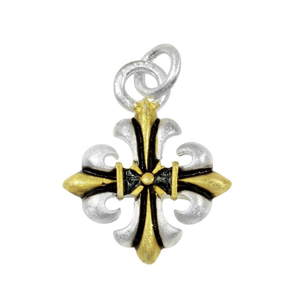 Closeout-Silver 925 Three-Toned Cross Pendant - P 66102 | Silver Palace Inc.