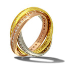 Silver 925 Three Toned Interlocked Eternity Bands - RC104902 | Silver Palace Inc.