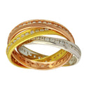 Anillos de eternidad entrelazados de plata de ley 925 en tres tonos - RC104902