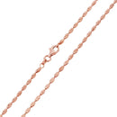 Silver 925 Rose Gold Plated Oval Curved DC Bead 002 Chains - CH147 RGP | Silver Palace Inc.