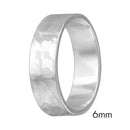 Silver 925 Hand Hammered Wedding Band Flat Ring - RING03-6MM | Silver Palace Inc.