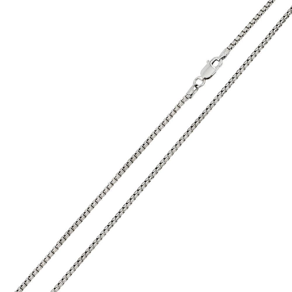 Silver 925 Rhodium Plated Round Box 035 Chain 1.7mm - CH216 RH | Silver ...