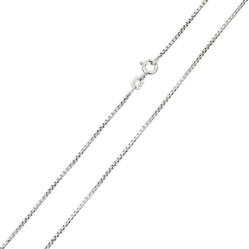 Cadena de plata rodiada con corte de diamante redondo 019 de 1 mm (paquete de 6) - CH208 RH