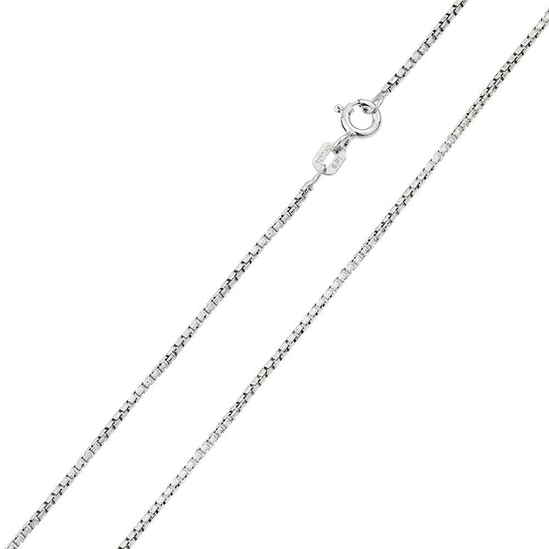 Cadena de plata rodiada con corte de diamante redondo 024 de 1,2 mm (paquete de 6) - CH209 RH